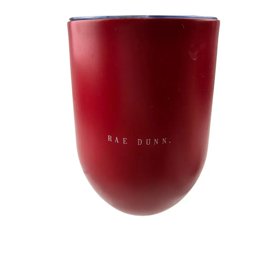 2 Rae Dunn Insulated Stainless Steel  Tumblers Red 12 oz. and Black‎ 17 oz.